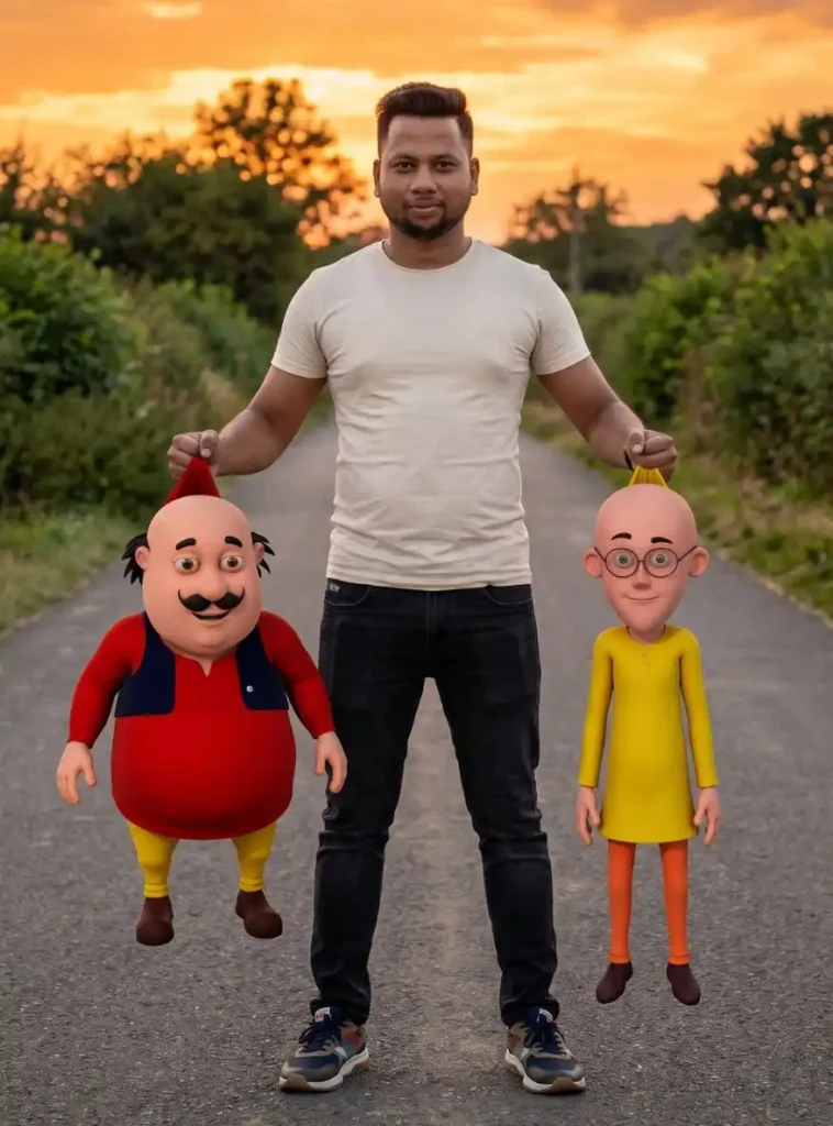 Funny Motu Patlu AI Video Editing Prompt