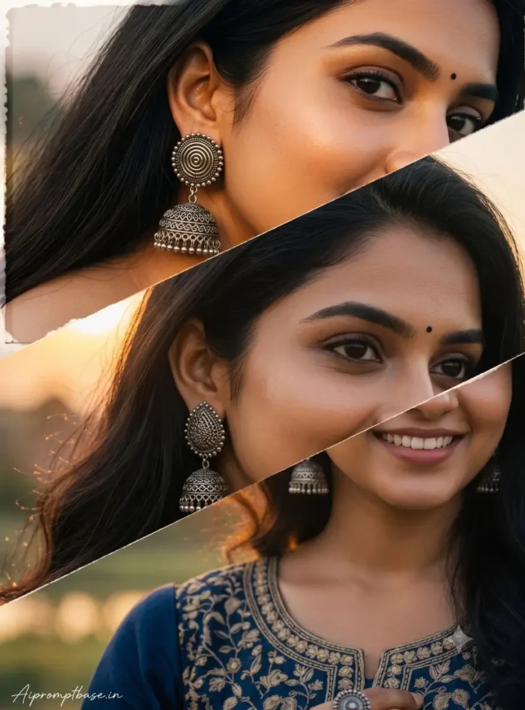 Girls Cinematic Vertical Collage Portrait Prompts
