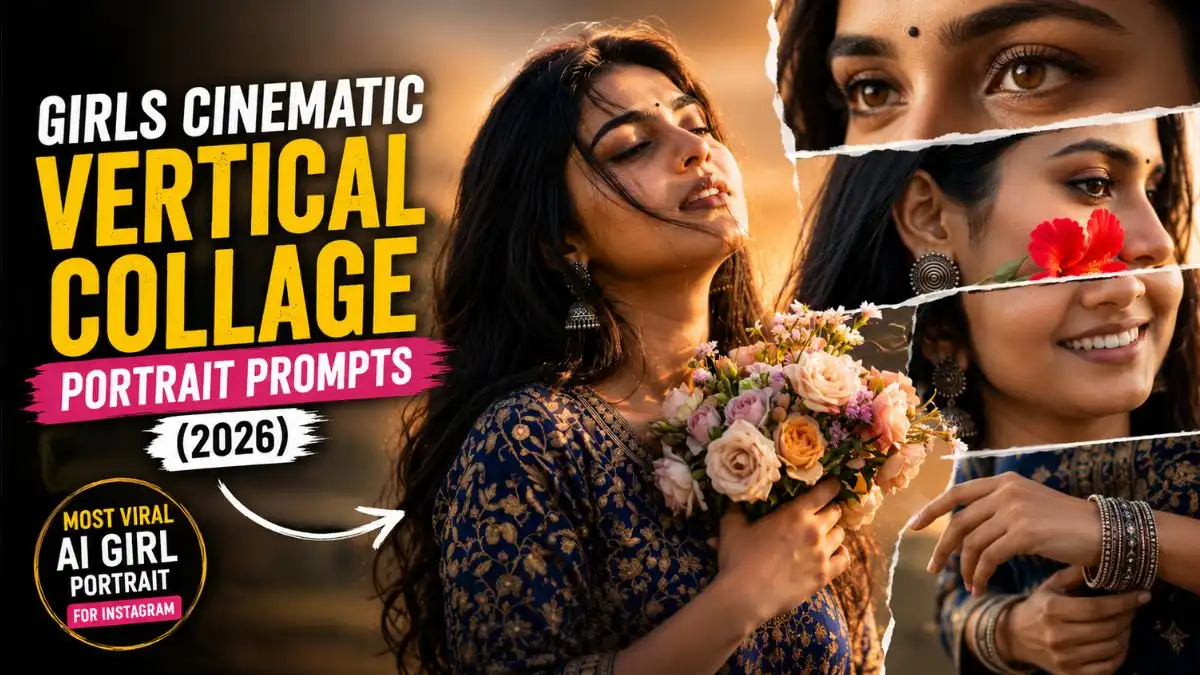 Girls Cinematic Vertical Collage Portrait Prompts