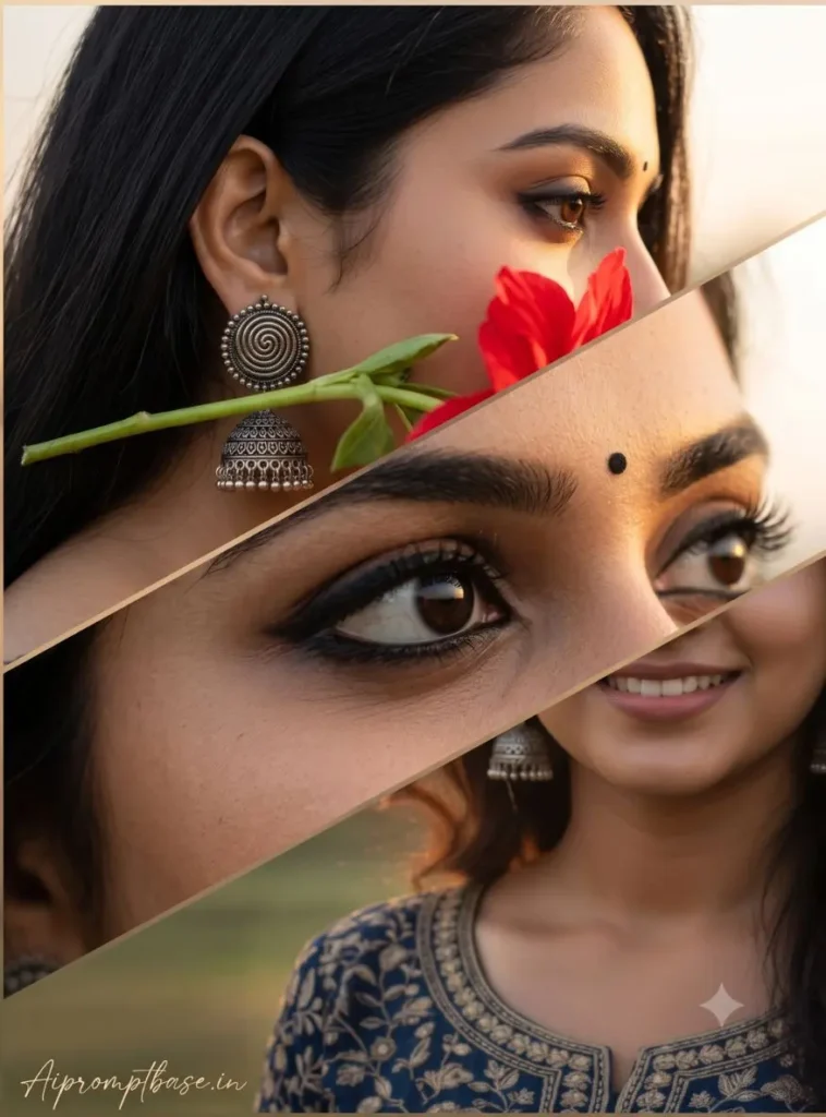 Girls Cinematic Vertical Collage Portrait Prompts