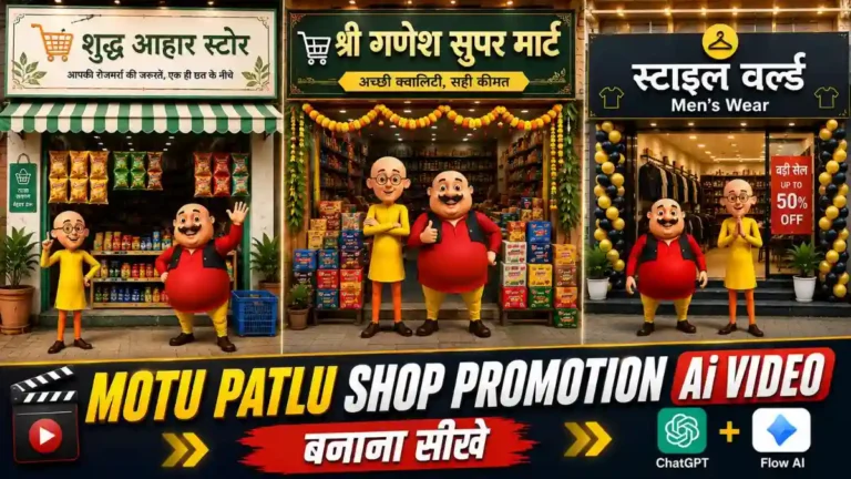 Motu Patlu Shop Promotion AI Video Editing Prompts