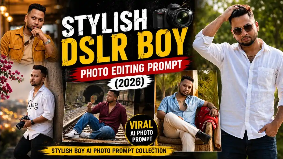 Stylish DSLR Boy Photo Editing Prompt