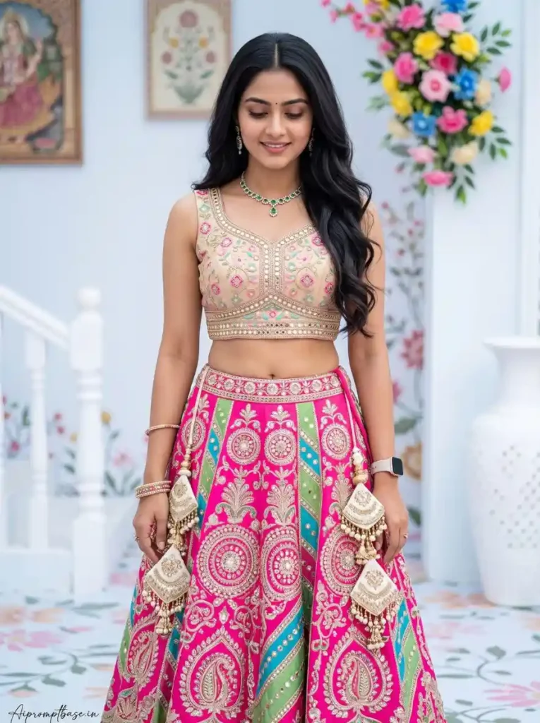 Girls Lehenga AI Photo Editing Prompt
