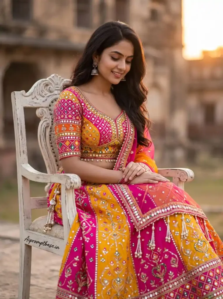 Girls Lehenga AI Photo Editing Prompt