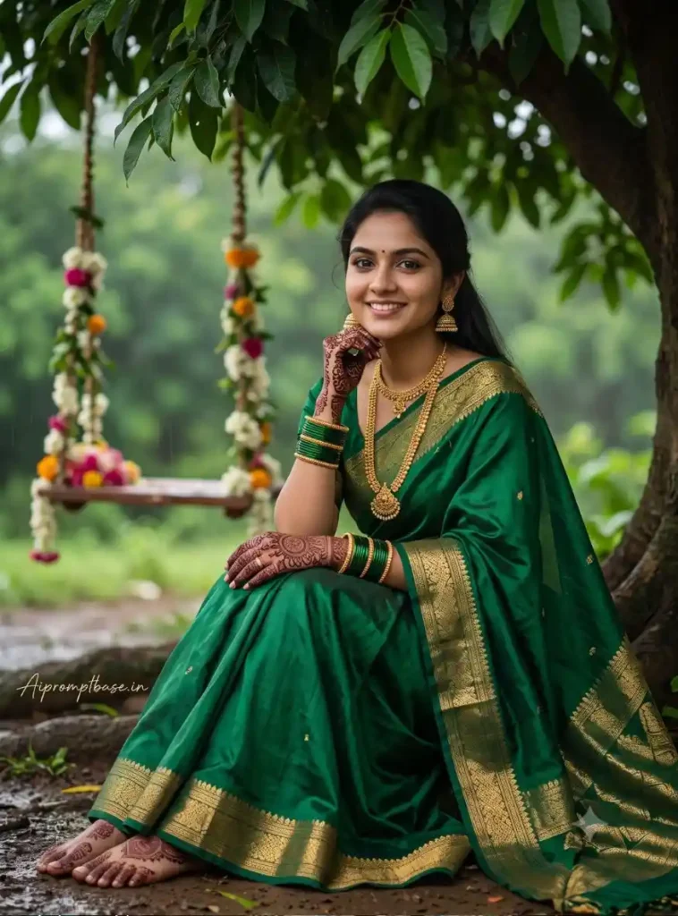 Haryali Teej AI Photo Prompt