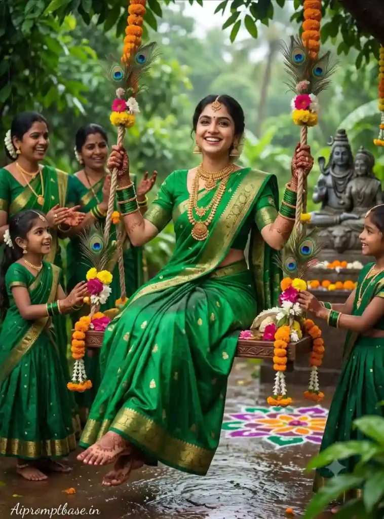 Haryali Teej AI Photo Prompt