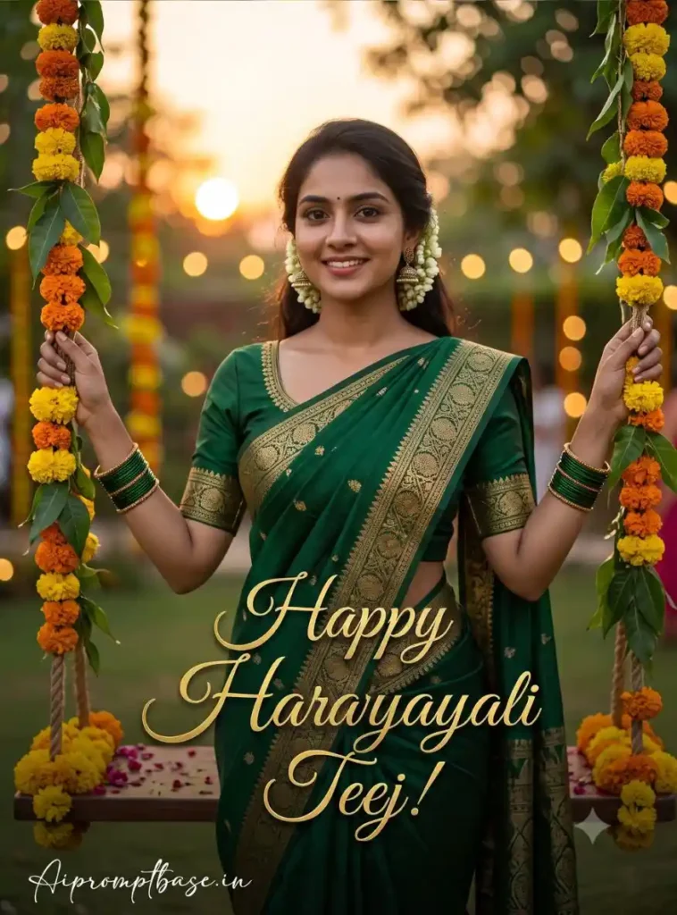 Haryali Teej AI Photo Prompt