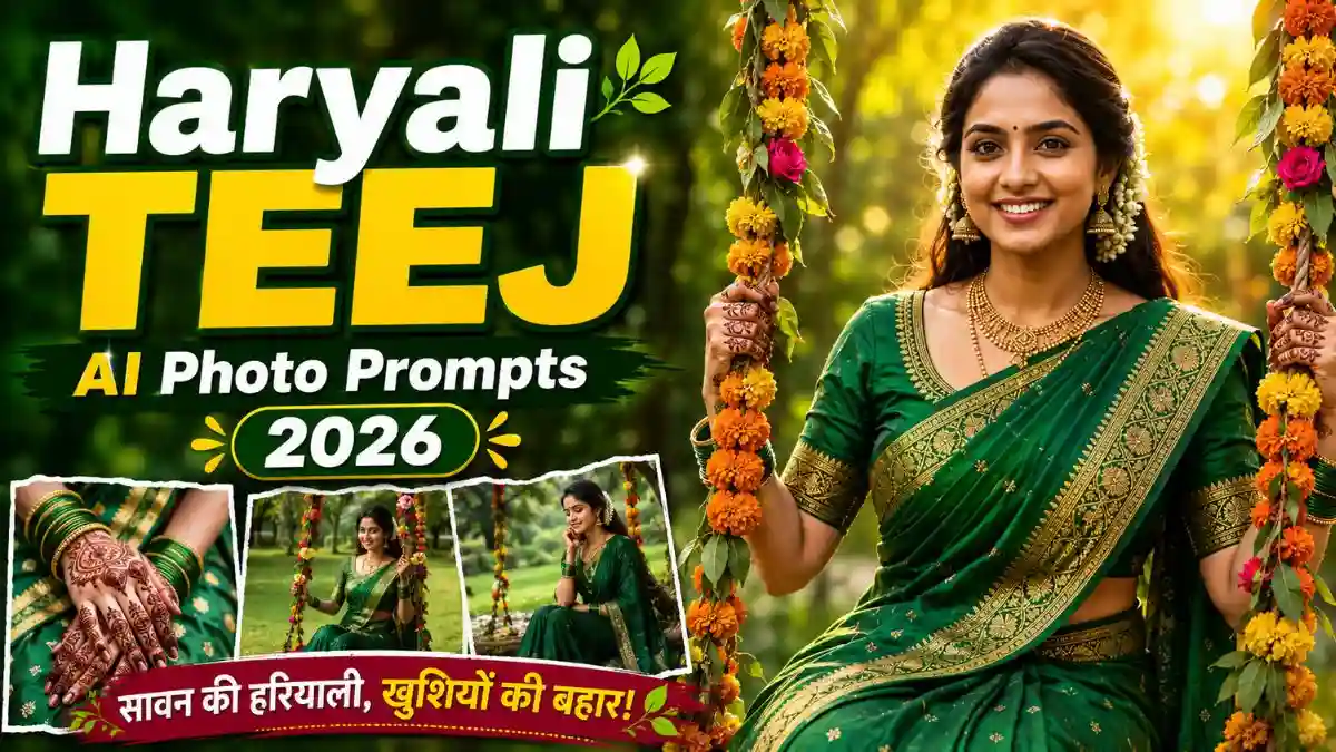 Haryali Teej AI Photo Prompt