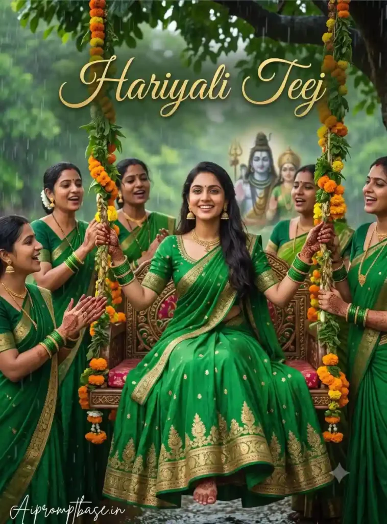 Haryali Teej AI Photo Prompt
