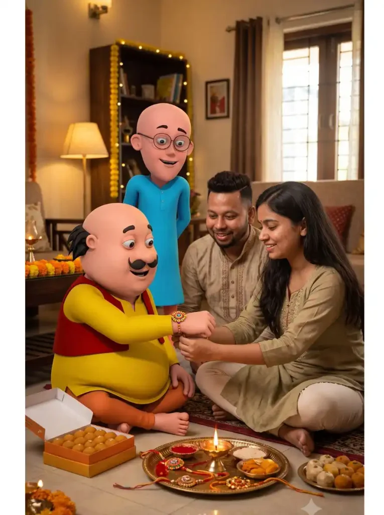 Motu Patlu Raksha Bandhan AI Video Prompt