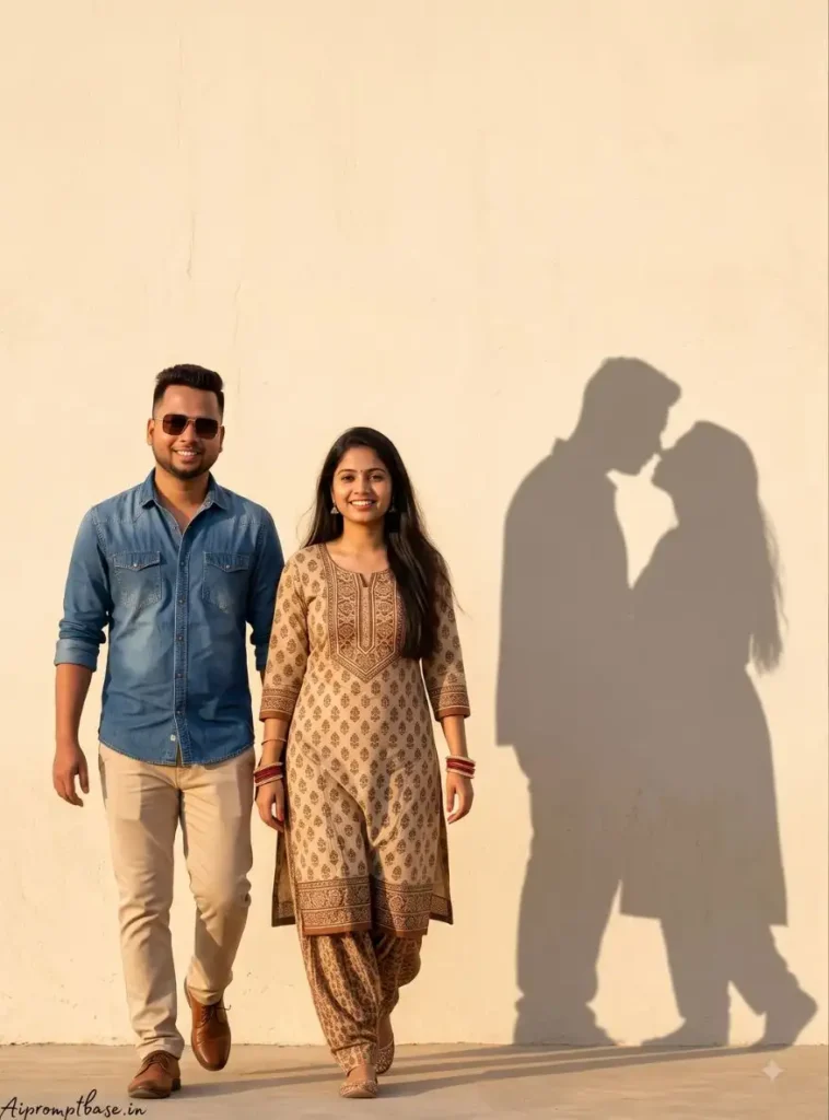 Viral Couple Shadow Art AI Photo Prompt