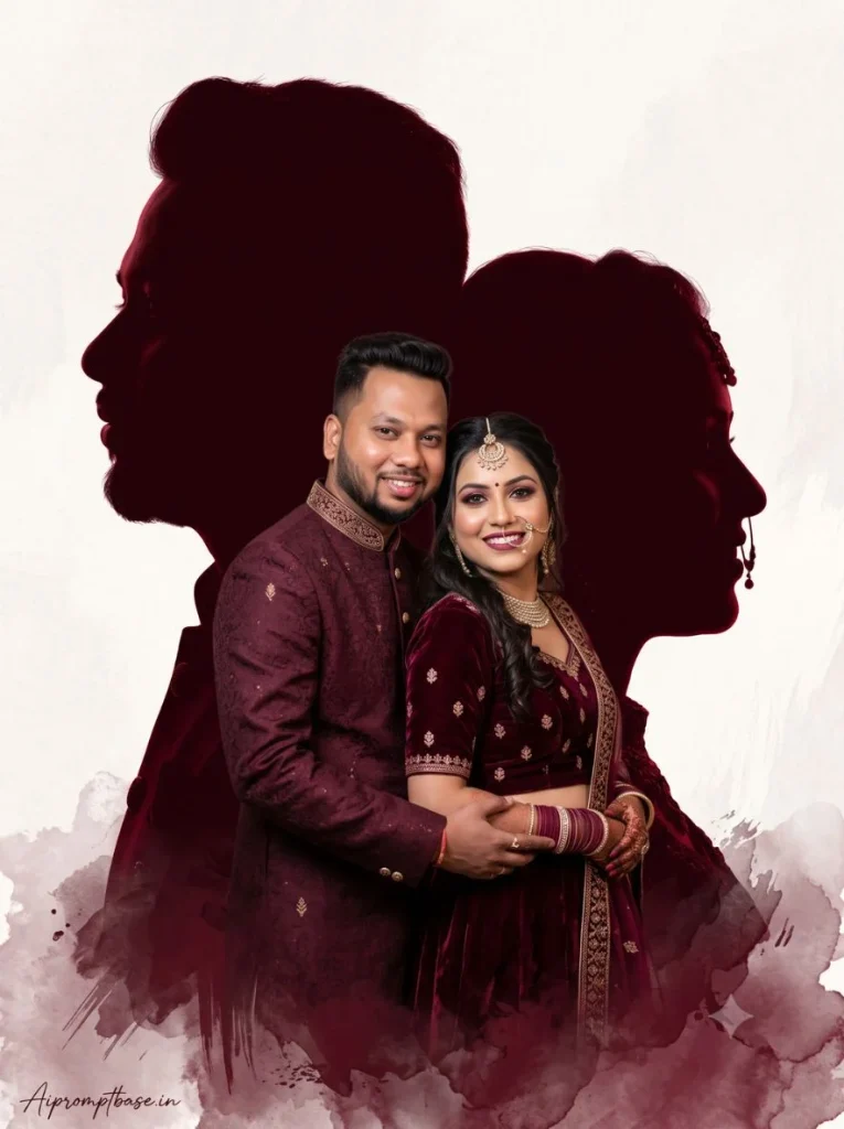 Cinematic Double Exposure Couple Prompt