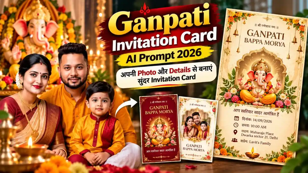 Ganpati Invitation Card AI Prompt