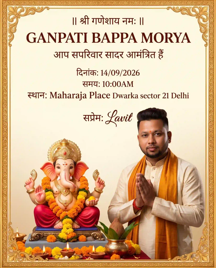 Ganpati Invitation Card AI Prompt