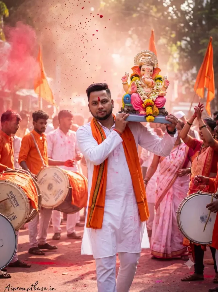 Ganpati Visarjan AI Photo Editing Prompt