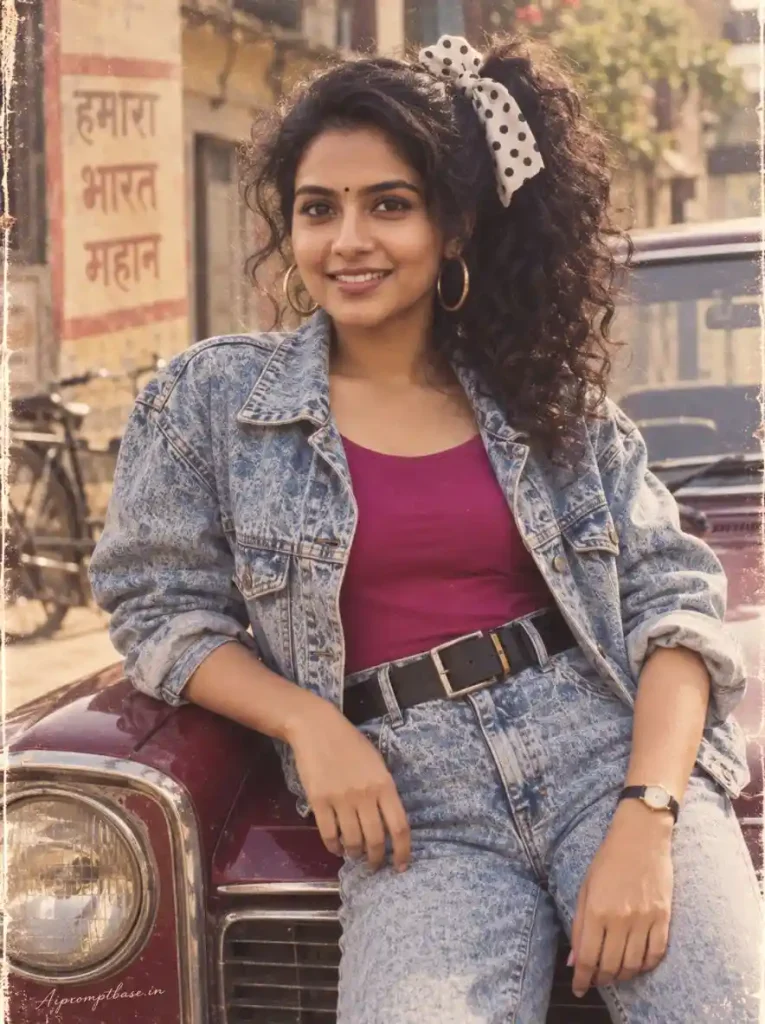 Girls 80s Look AI Photo Editing Prompt