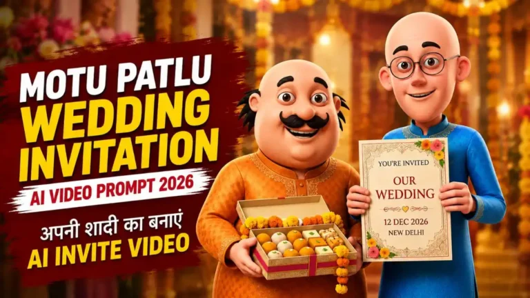 Motu Patlu Wedding Invitation AI Video Prompt
