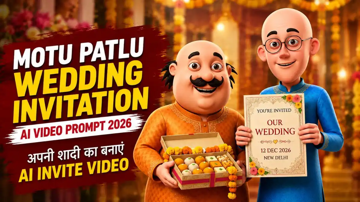 Motu Patlu Wedding Invitation AI Video Prompt