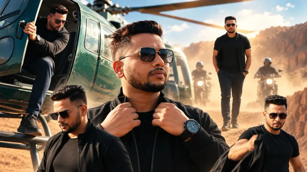 Thalapathy Vijay Helicopter Entry AI Video Prompt