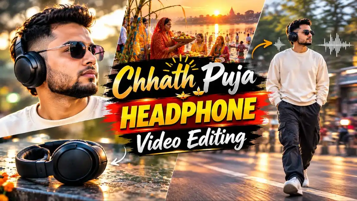 Trending Chhath Puja Headphone Video Editing Prompt
