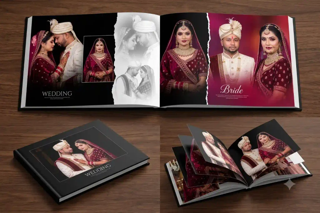 Trending Wedding Album Design AI Prompt