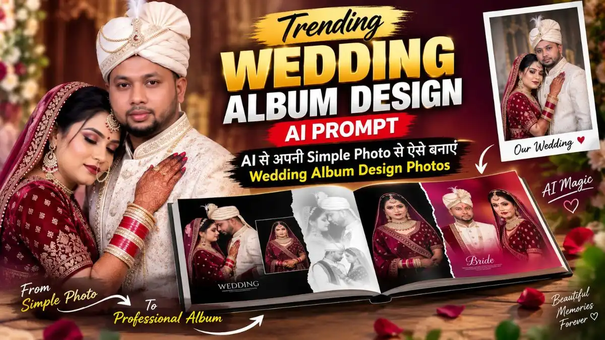 Trending Wedding Album Design AI Prompt