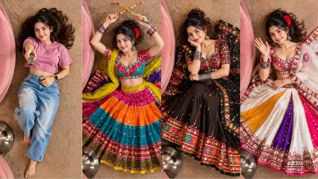 Garba Outfit Change AI Video Prompt