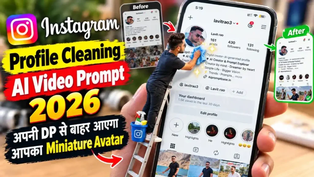 Instagram Profile Cleaning AI Video Prompt
