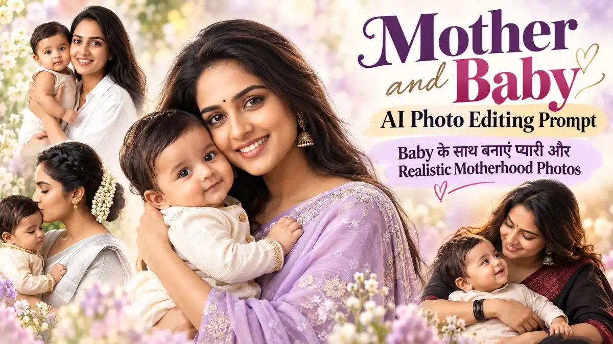 Mother and Baby AI Photo Editing Prompt: Baby के साथ बनाएं प्यारी और Realistic Motherhood Photos