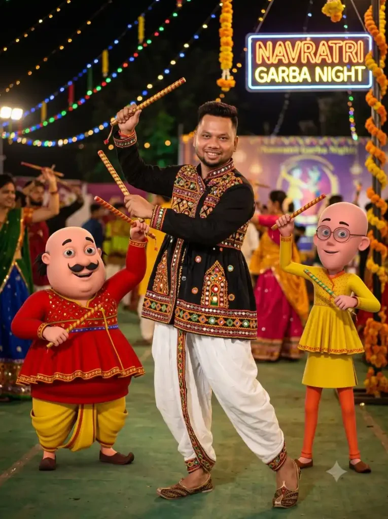Motu Patlu Garba AI Video Prompt